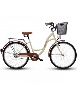 GOETZE ECO RETRO BICYKEL 26"  KRÉMOVÝ 2024 + textilná výplň GRÁTIS